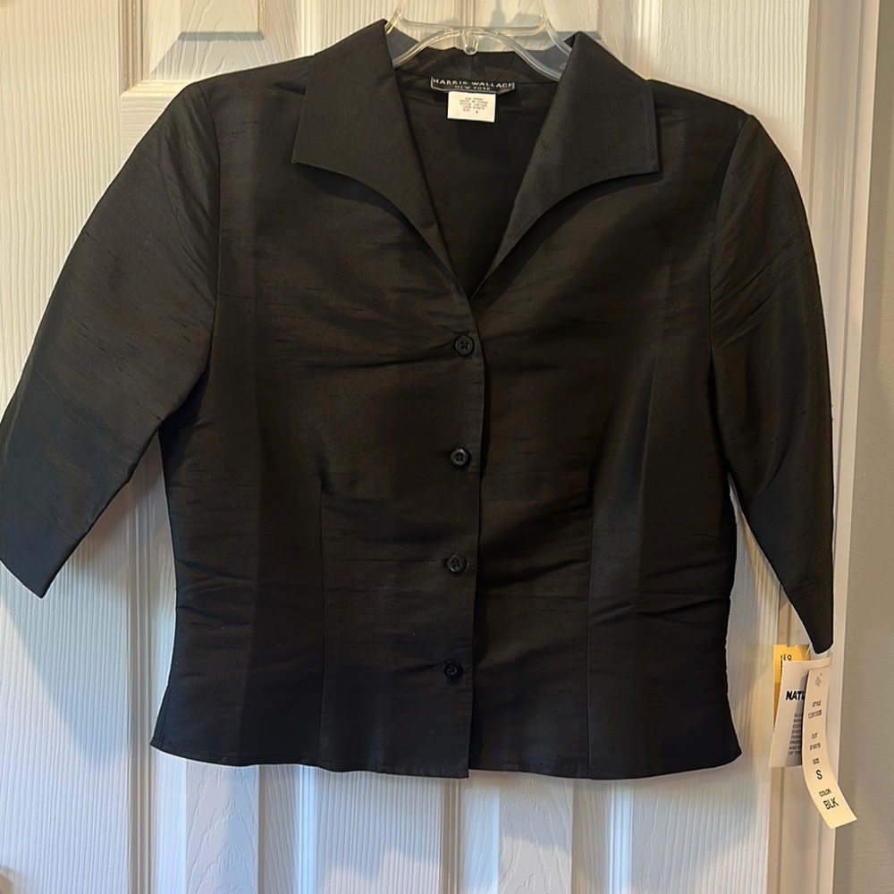 Harris Wallace Black Women's Silk Blouse